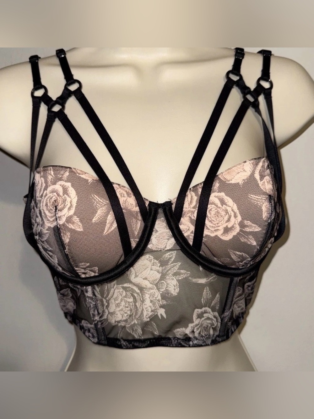 NWT Victoria's Secret Very Sexy Lightly Lined Strappy Bustier Longline Bra 34B